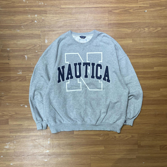 Nautica KR Arch N Logo Sweatshirt Crewneck Grey (Display Item)