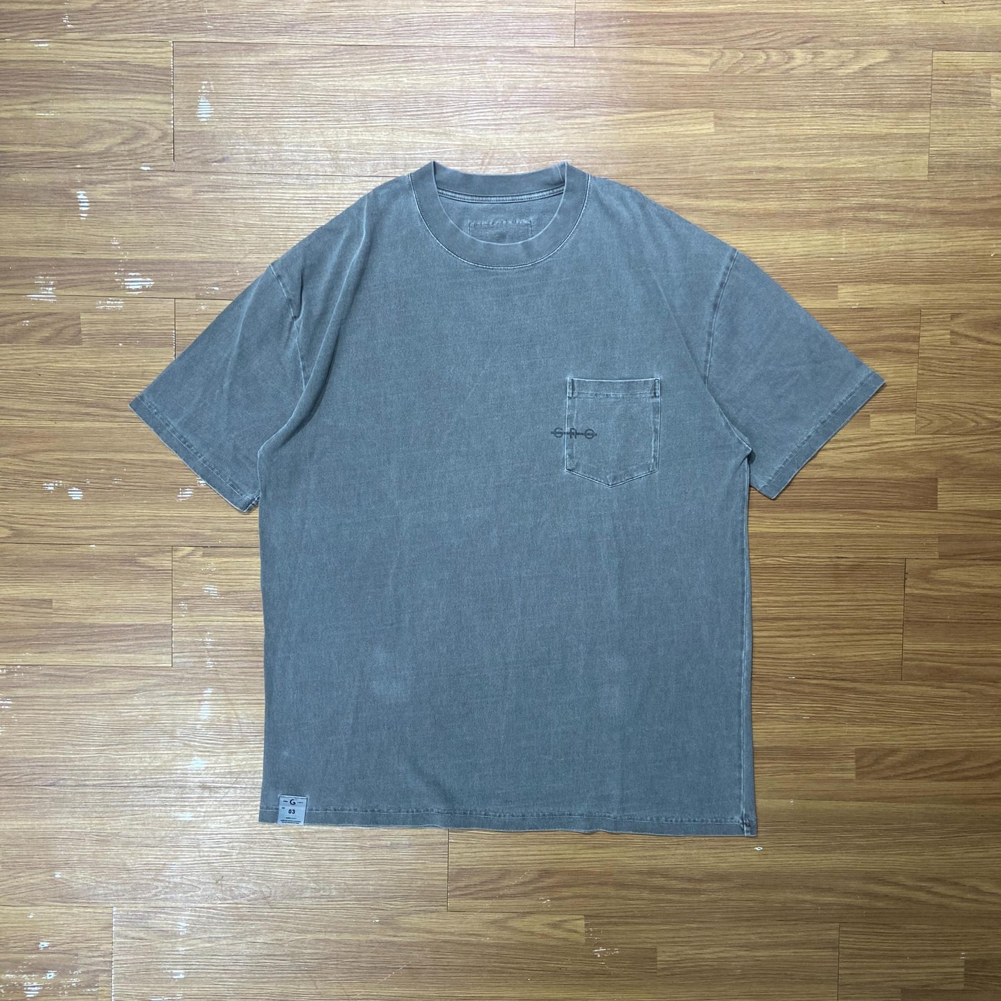 Grocery “Pigment Dyed” Invoice Pocket Tee Black (Display Item)