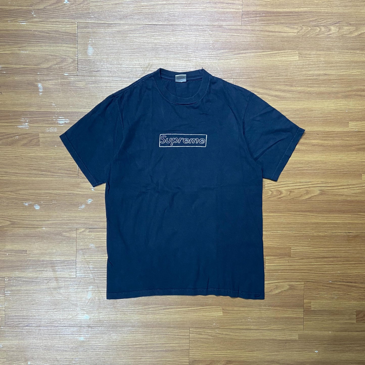 Supreme Kaws Chalk Box Tee (Made in USA) Navy (Used)