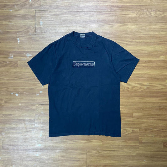 Supreme Kaws Chalk Box Tee (Made in USA) Navy (Used)
