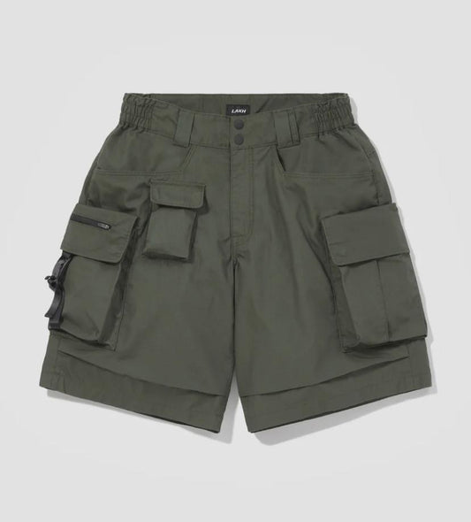 LAKH Supply 10 Pockets Cargo Shorts Redline Olive SH-TPC-RLOL