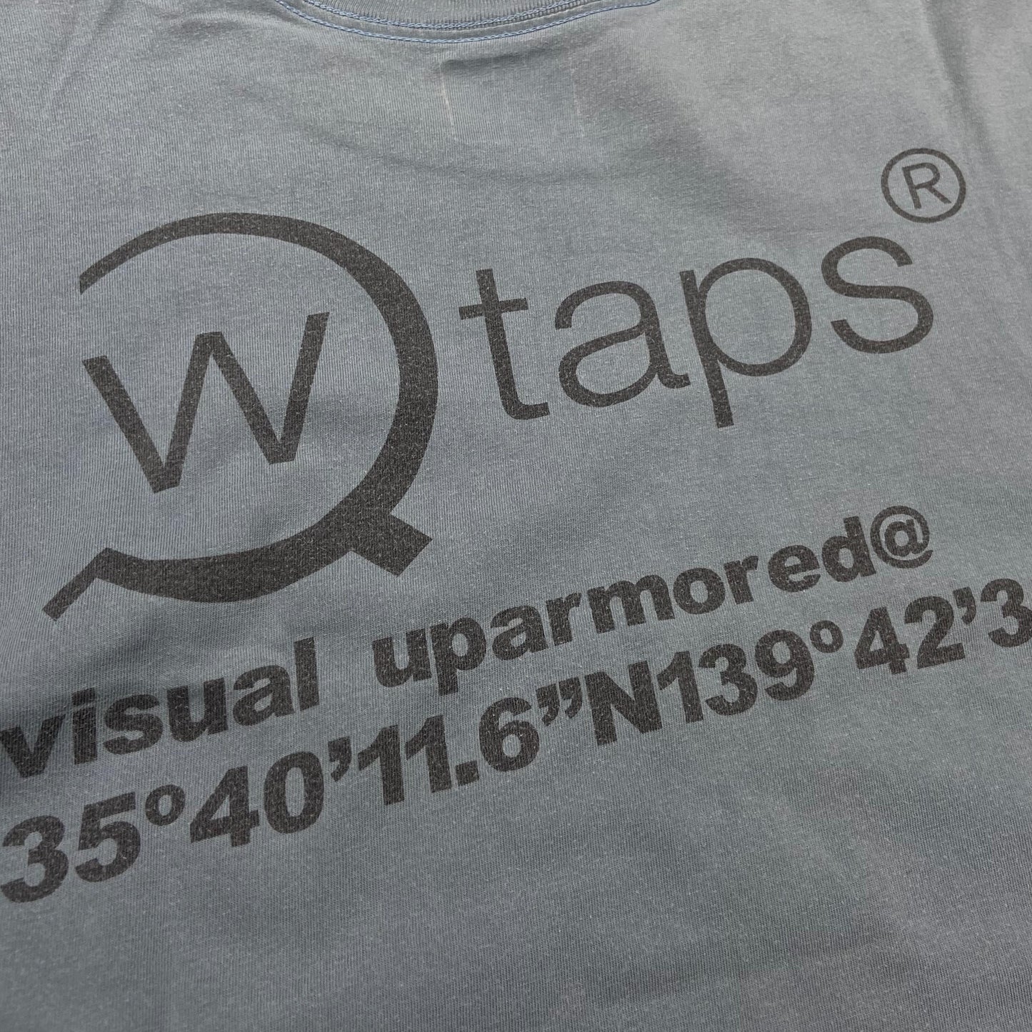 WTAPS AXE SS / COTTON. TEE (Made in Japan) Grey Blue (Used)