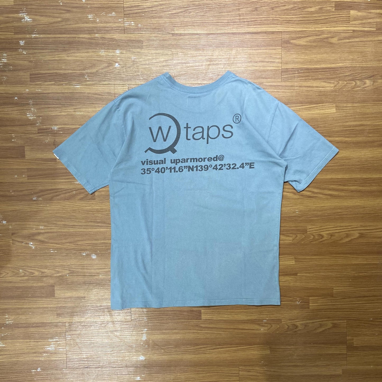 WTAPS AXE SS / COTTON. TEE (Made in Japan) Grey Blue (Used)