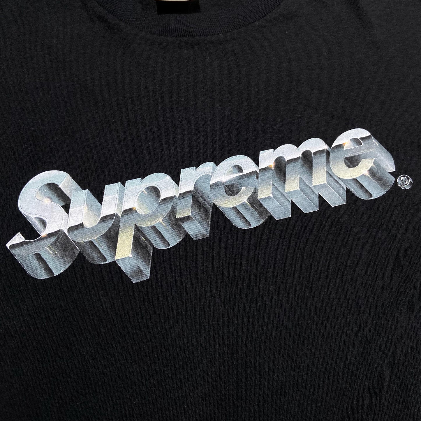 Supreme Chrome Logo Tee Black (Display Item)