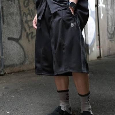 NEEDLES 別注 H.D. TRACK SHORTS / POLY SMOOTH Black (Display Item)