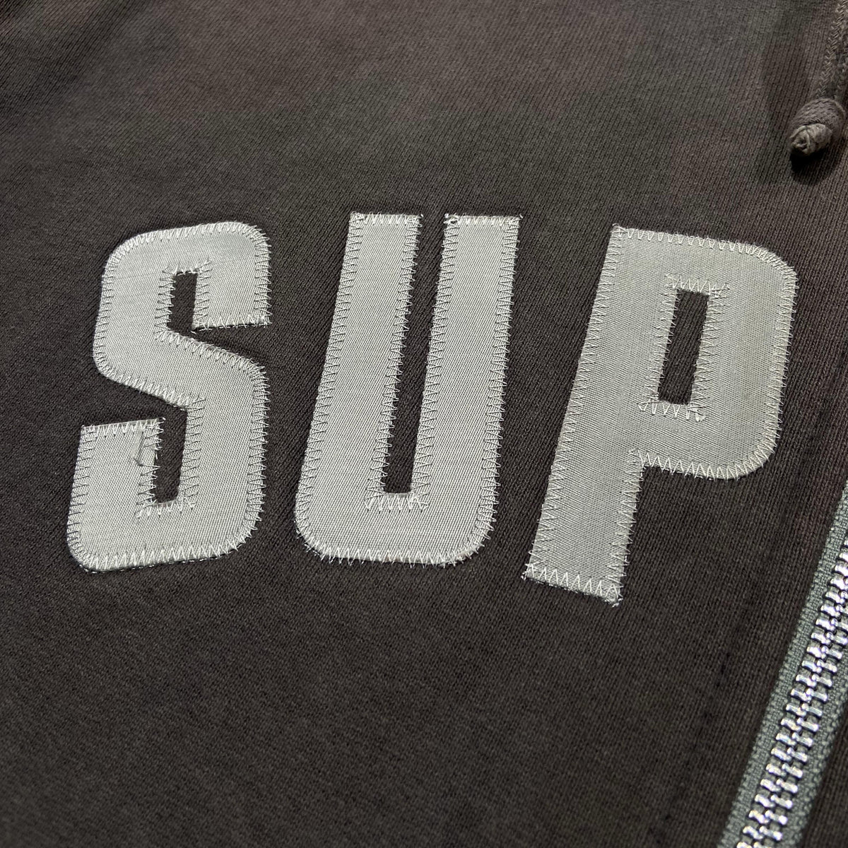 Supreme Arc Logo Thermal Zip Up Sweatshirt (Made in Canada) Dark Brown (Used)