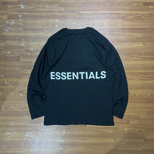 Fear of God FOG Essentials Back Boxy Logo LS Tee Black 0125-25050-0026