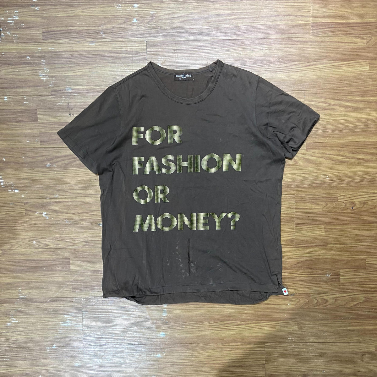 Mastermind Japan Fashion or Money Tee (Vintage Design) Brown (Used)