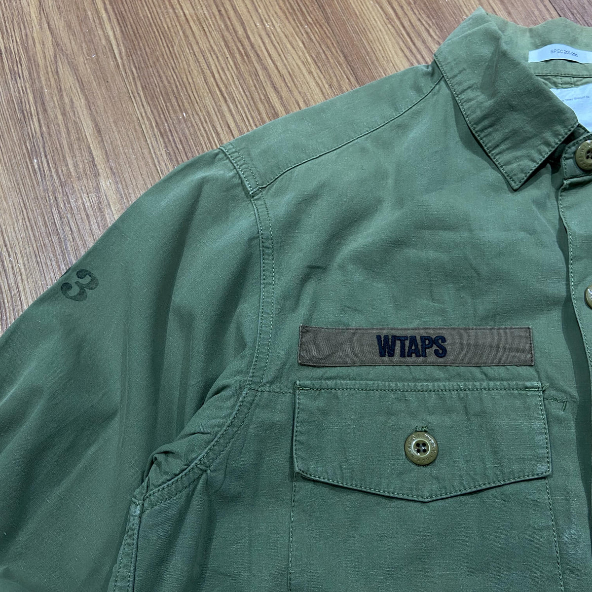 WTAPS BUDS LS SHIRT JACKET / COTTON. CANVAS (Made in Japan) Olive Drab (Used)