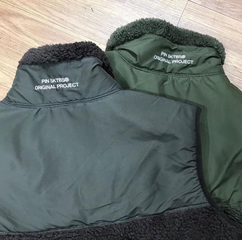 Pin Sktbs Polar Fleece Trail Zip Vest Mountain Green Woodland Brown