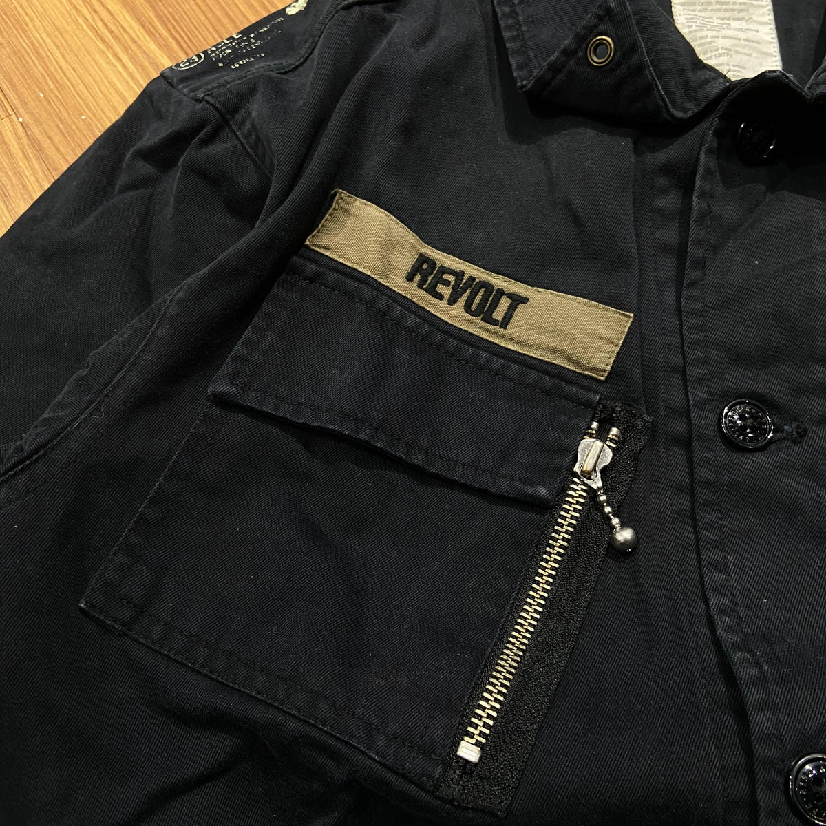 WTAPS x BOUNTY HUNTER JUNGLE SHIRT JACKET / FATIGUE. COTTON, WP Black (Used)
