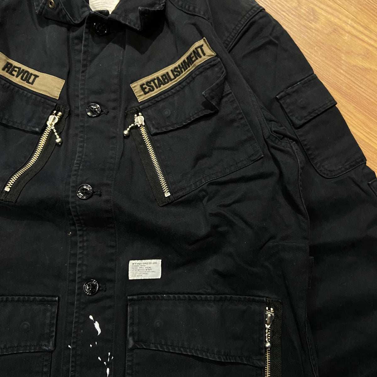 WTAPS x BOUNTY HUNTER JUNGLE SHIRT JACKET / FATIGUE. COTTON, WP Black (Used)