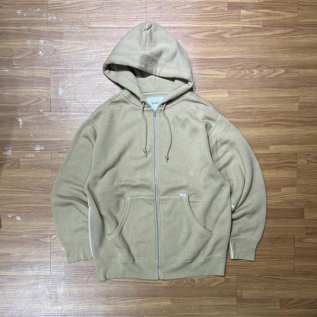 WTAPS BLANK ZIP HOODED JACKET / COTTON. FLEECE (Made in Japan) Beige Olive (Display Item)