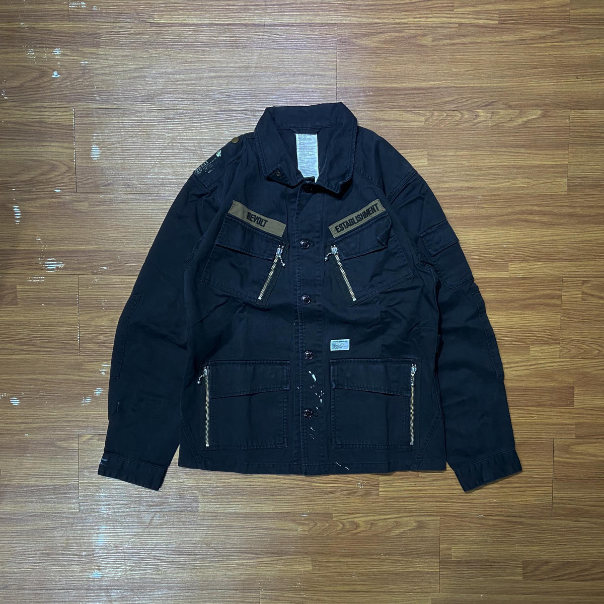WTAPS x BOUNTY HUNTER JUNGLE SHIRT JACKET / FATIGUE. COTTON, WP Black (Used)