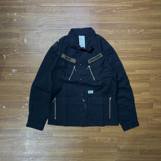 WTAPS x BOUNTY HUNTER JUNGLE SHIRT JACKET / FATIGUE. COTTON, WP Black (Used)