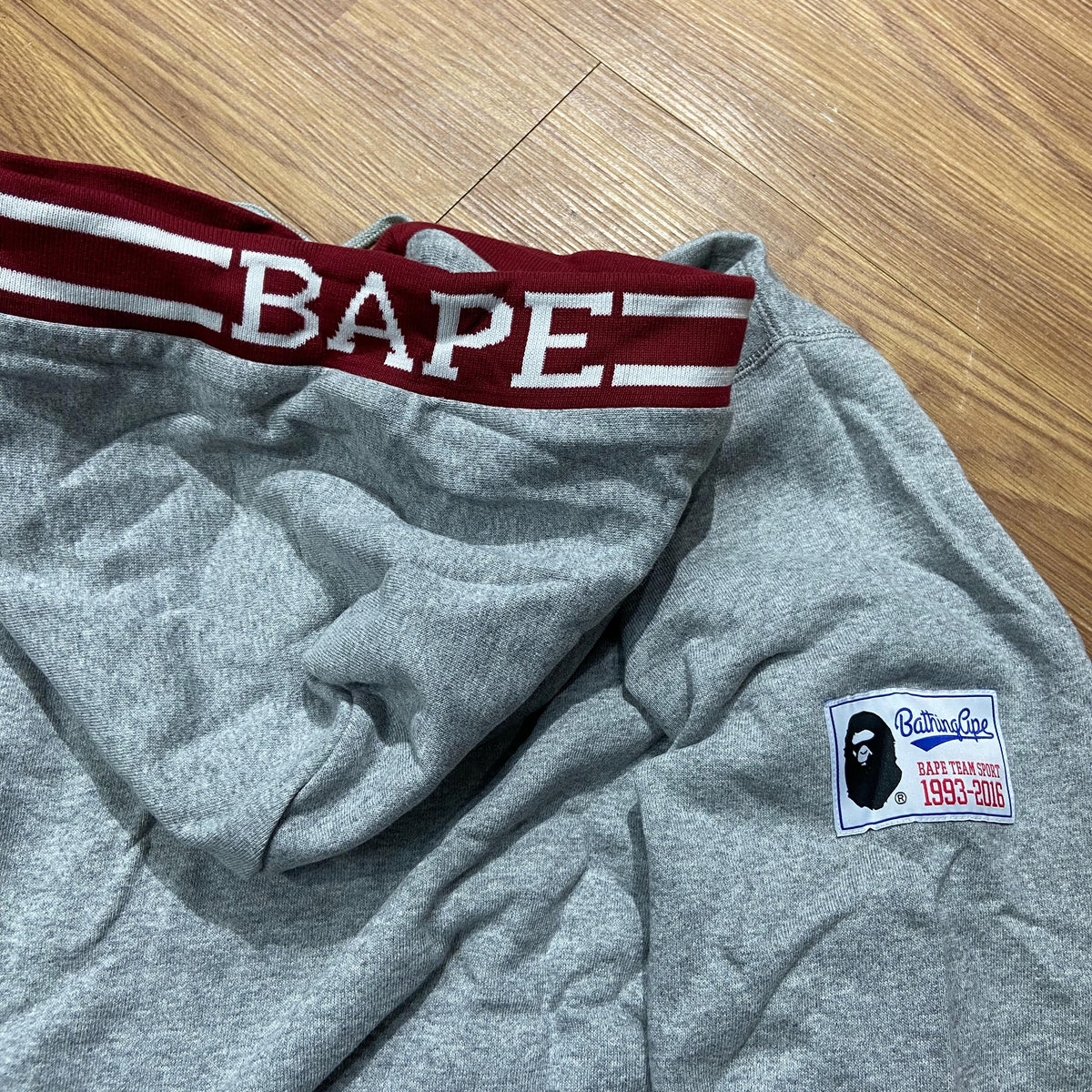 BAPE TEAM SPORT HOODED SWEATSHIRT Grey