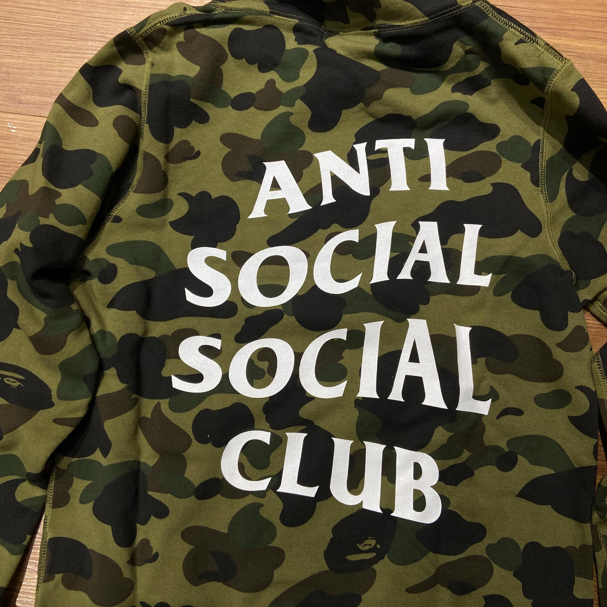 Anti Social Social Club ASSC x A Bathing Ape BAPE 1st Camo Hooded Sweatshirts Green Camo
