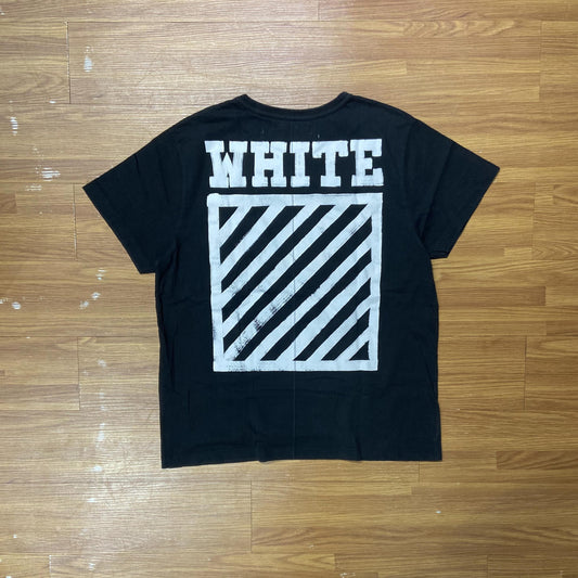 OFF-WHITE c/o VIRGIL ABLOH™ Brushed Diagonal Tee SS (Made in Portugal) Black (Used)