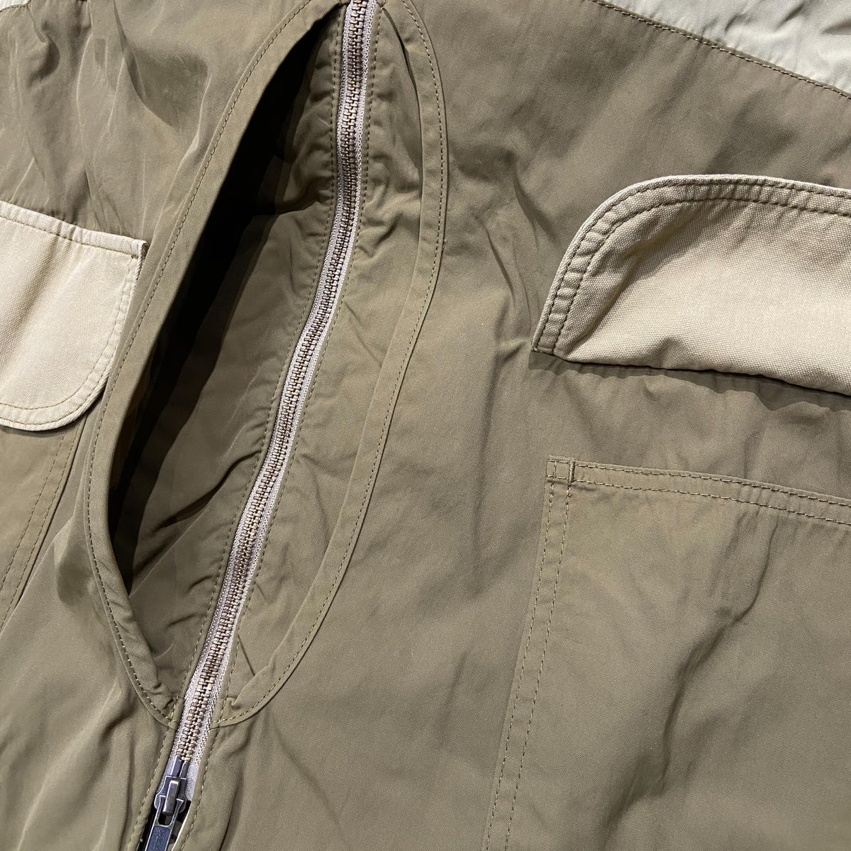 Beams Boy JP Hunting Detail Big Coat Olive x Beige (Used)