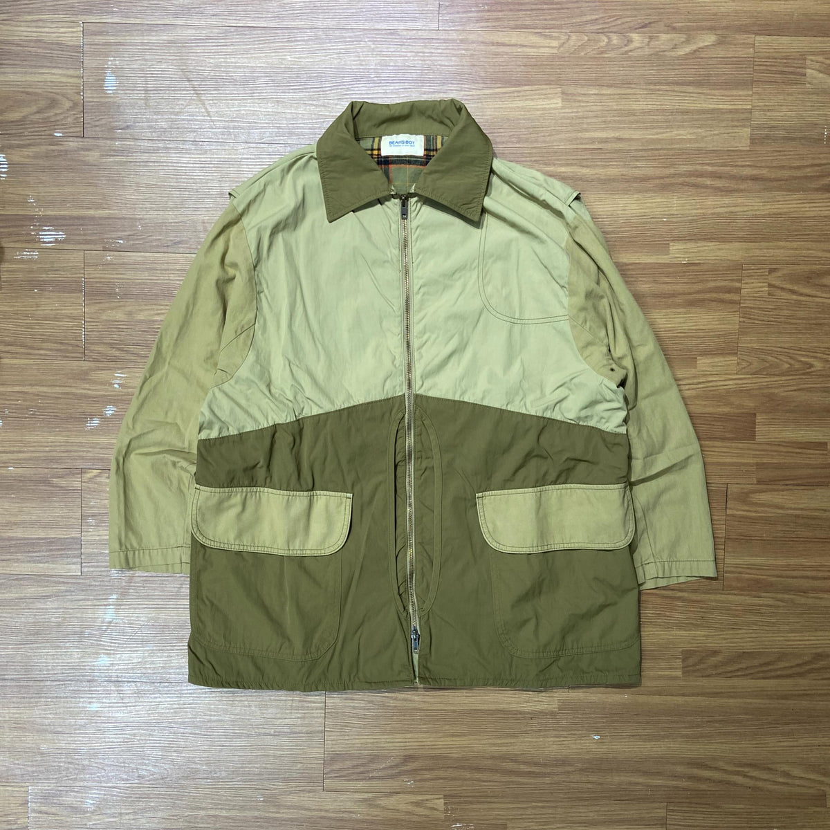 Beams Boy JP Hunting Detail Big Coat Olive x Beige (Used)