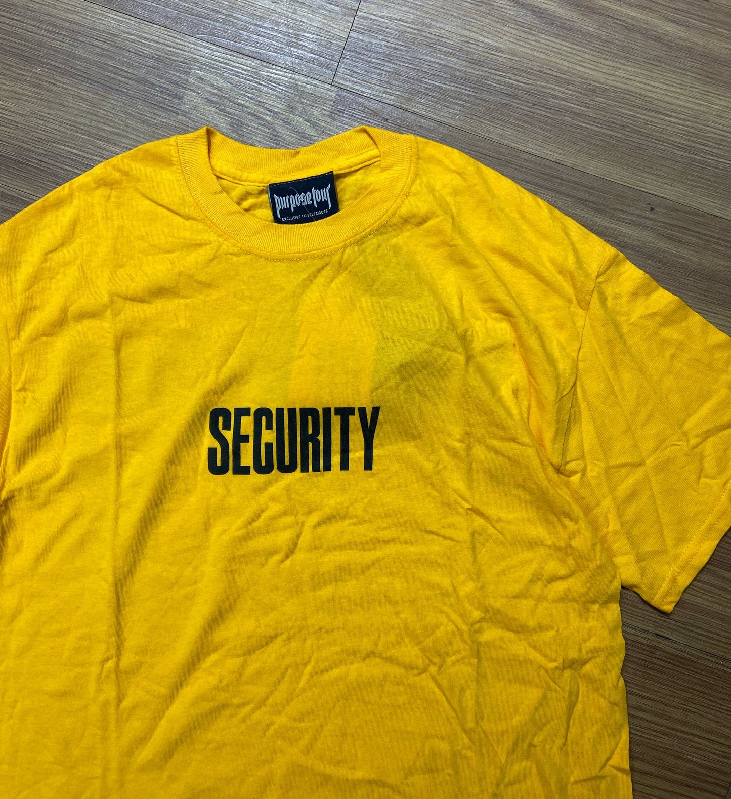 Justin Bieber Purpose Tour Security Merch Tee Yellow
