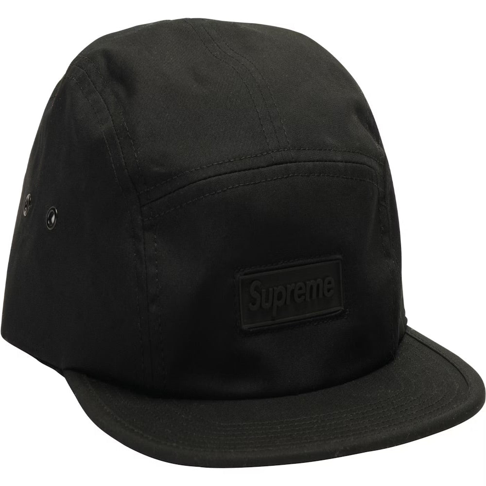 Supreme SS17 Rubber Logo Camp Cap Black