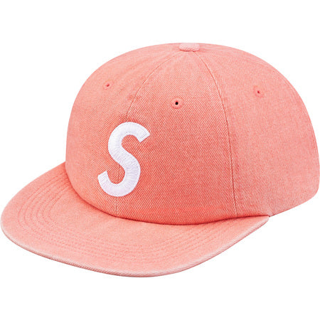 Supreme SS17 Washed Denim S Logo 6-Panel Pink