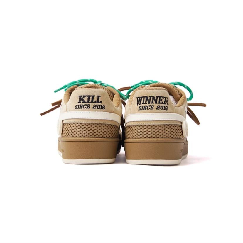 預訂 Preorder 韓國大熱 Killwinner 蕾絲花邊 緞帶 長舌 徳訓鞋 卡其啡 German Trainer Khaki Brown