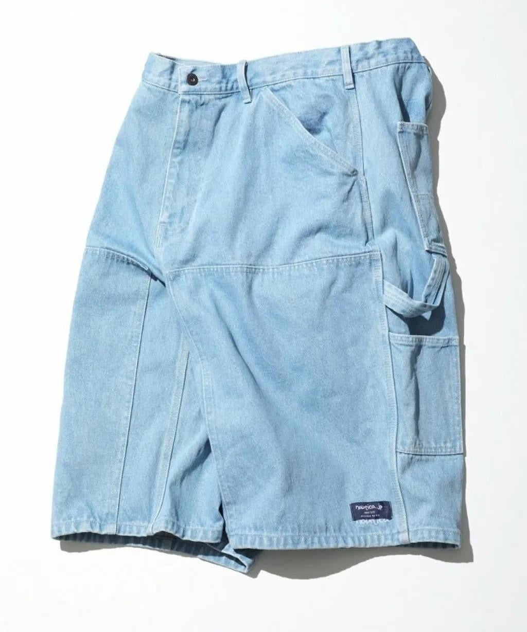 Nautica JP Basic 5-Pocket Denim Shorts Navy / Double Knee Denim Painter Shorts Light Blue