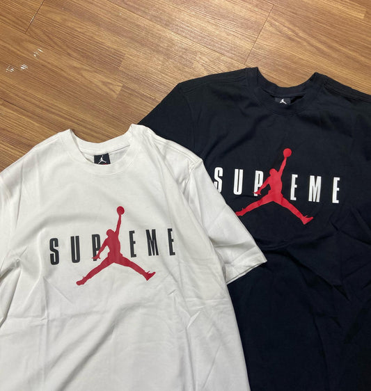 Supreme x Air Jordan AJ Tee Black White