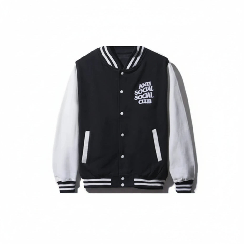 Anti Social Social Club ASSC Dropout Letterman Jacket Black/White
