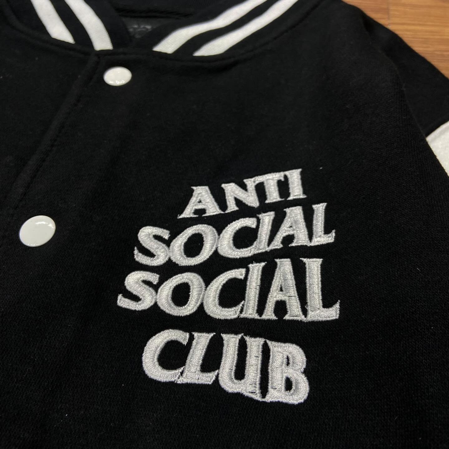 Anti Social Social Club ASSC Dropout Letterman Jacket Black/White