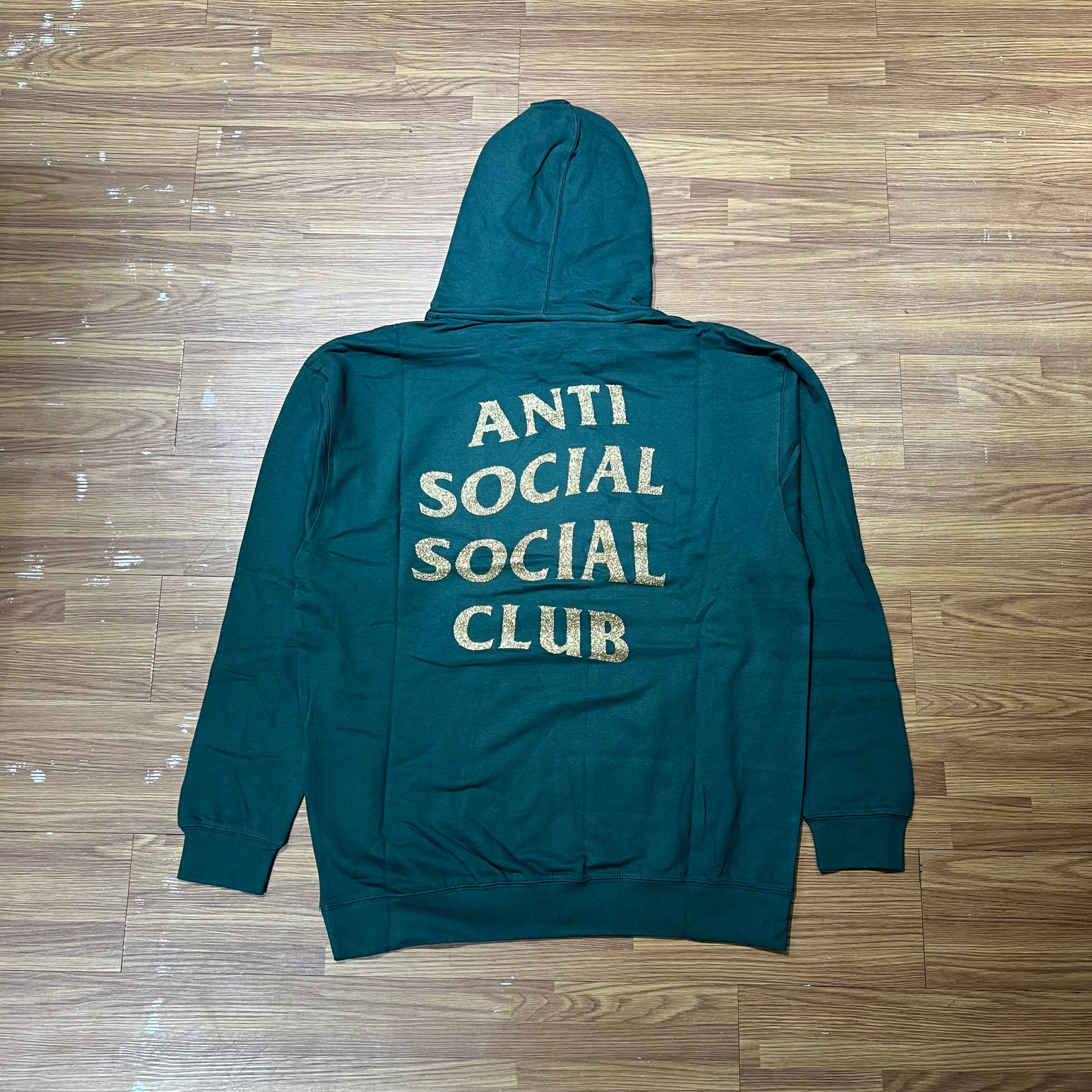 Anti Social Social Club ASSC Glitter (Logo2) Hooded Sweatshirt Hoodie Green 背面實拍