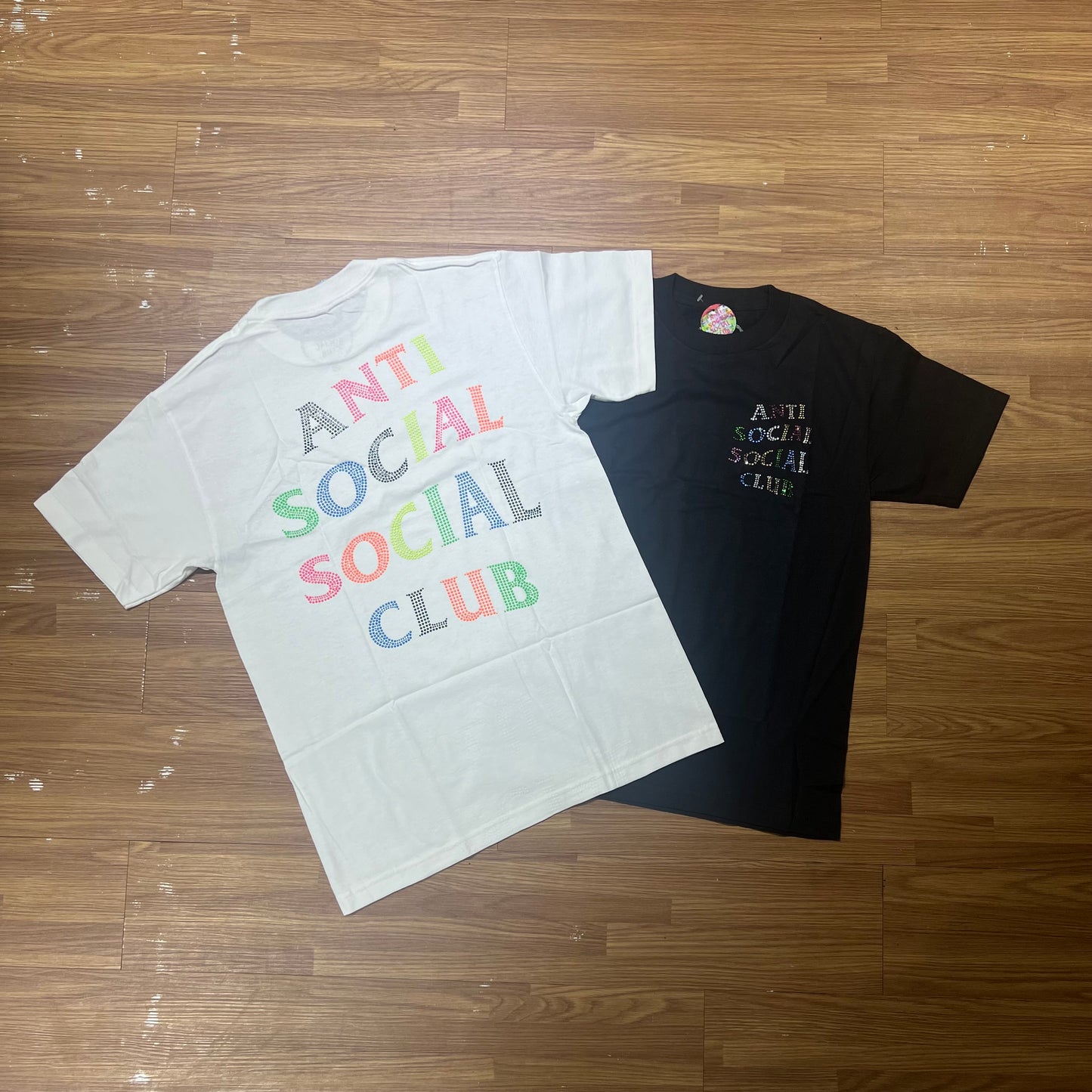 Anti Social Social Club ASSC Rhinestones Tee Black White 實拍