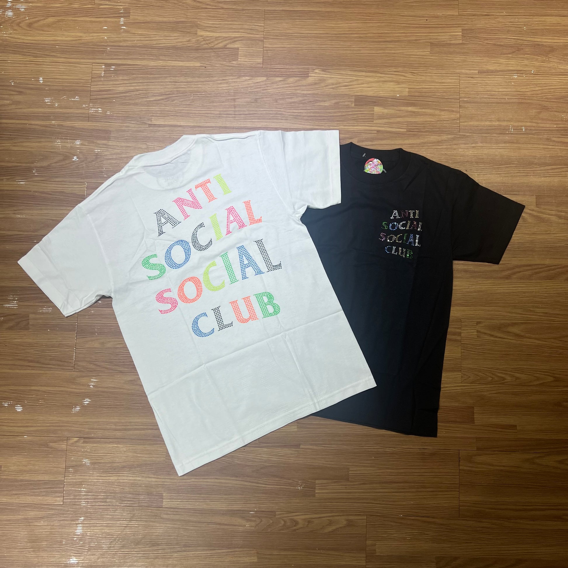 Anti Social Social Club ASSC Rhinestones Tee Black White 實拍