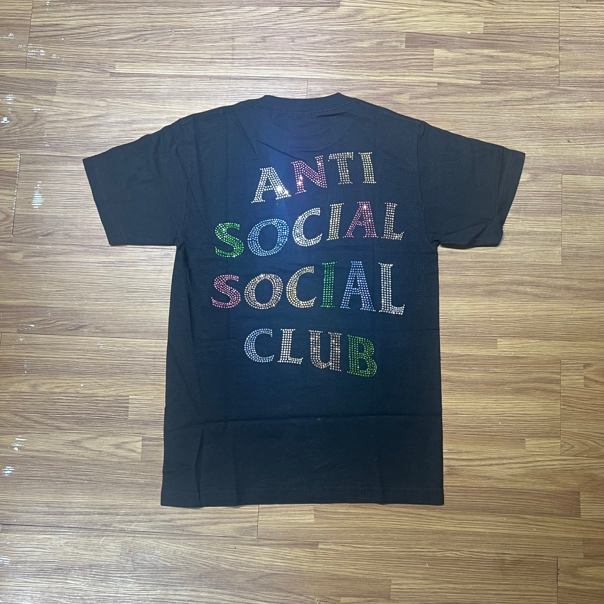 Anti Social Social Club ASSC Rhinestones Tee Black White 實拍