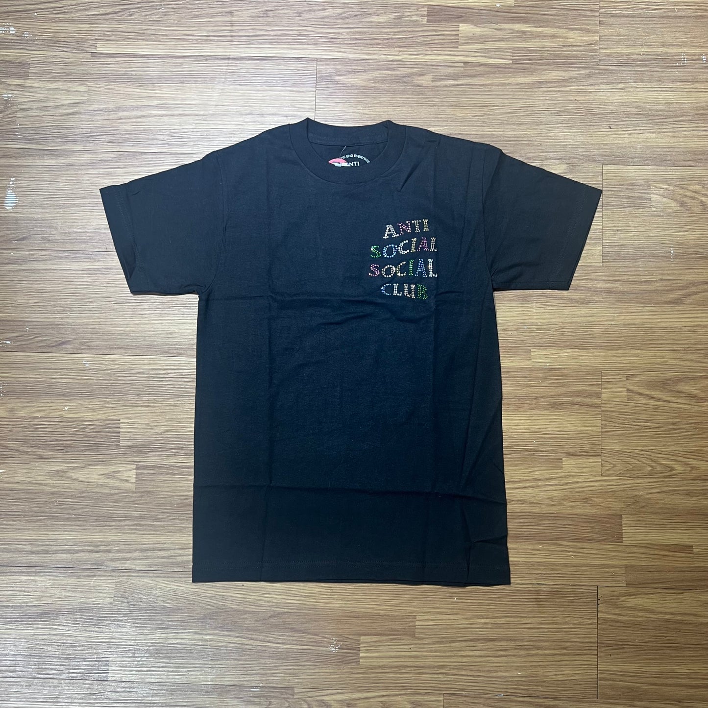 Anti Social Social Club ASSC Rhinestones Tee Black White 實拍