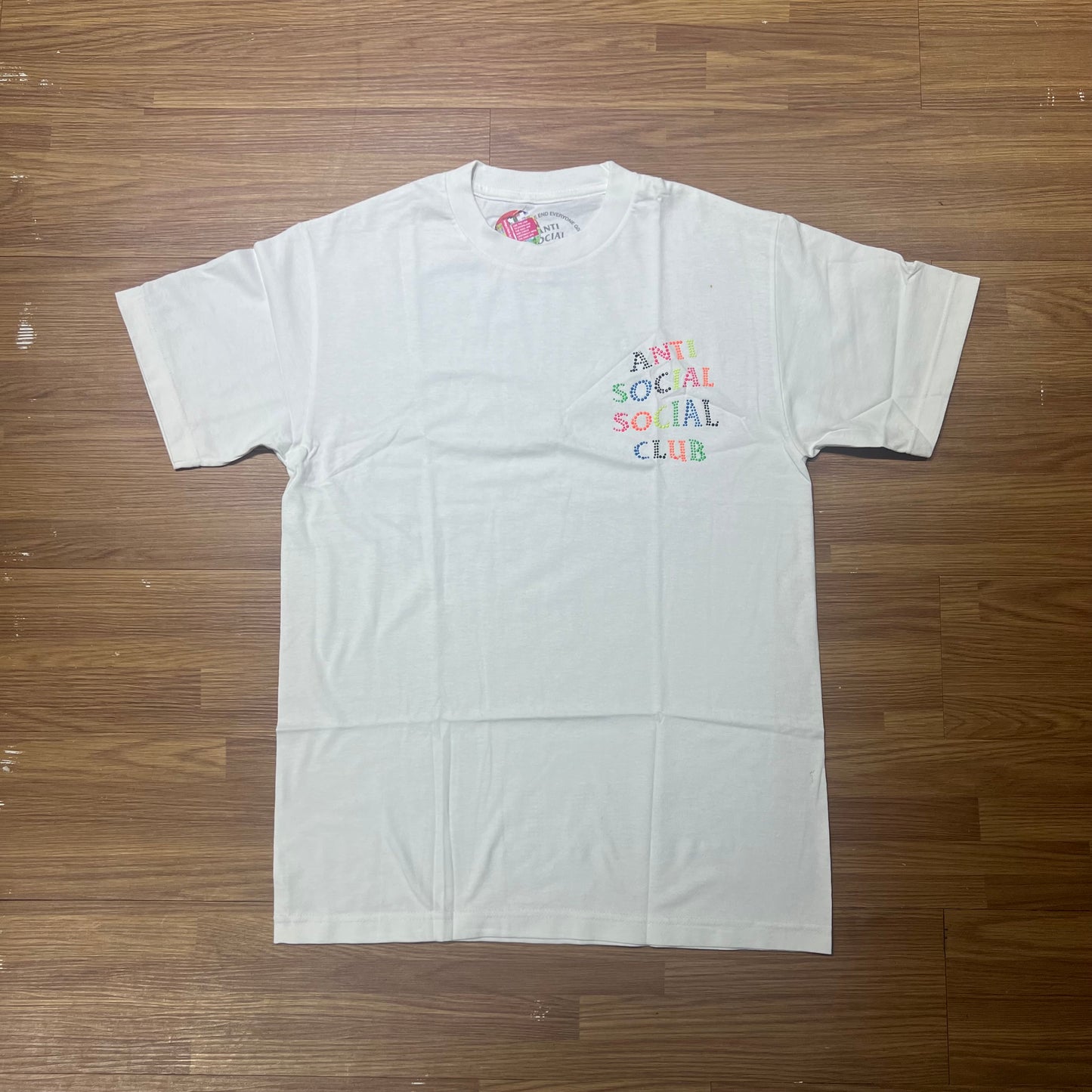 Anti Social Social Club ASSC Rhinestones Tee Black White 實拍