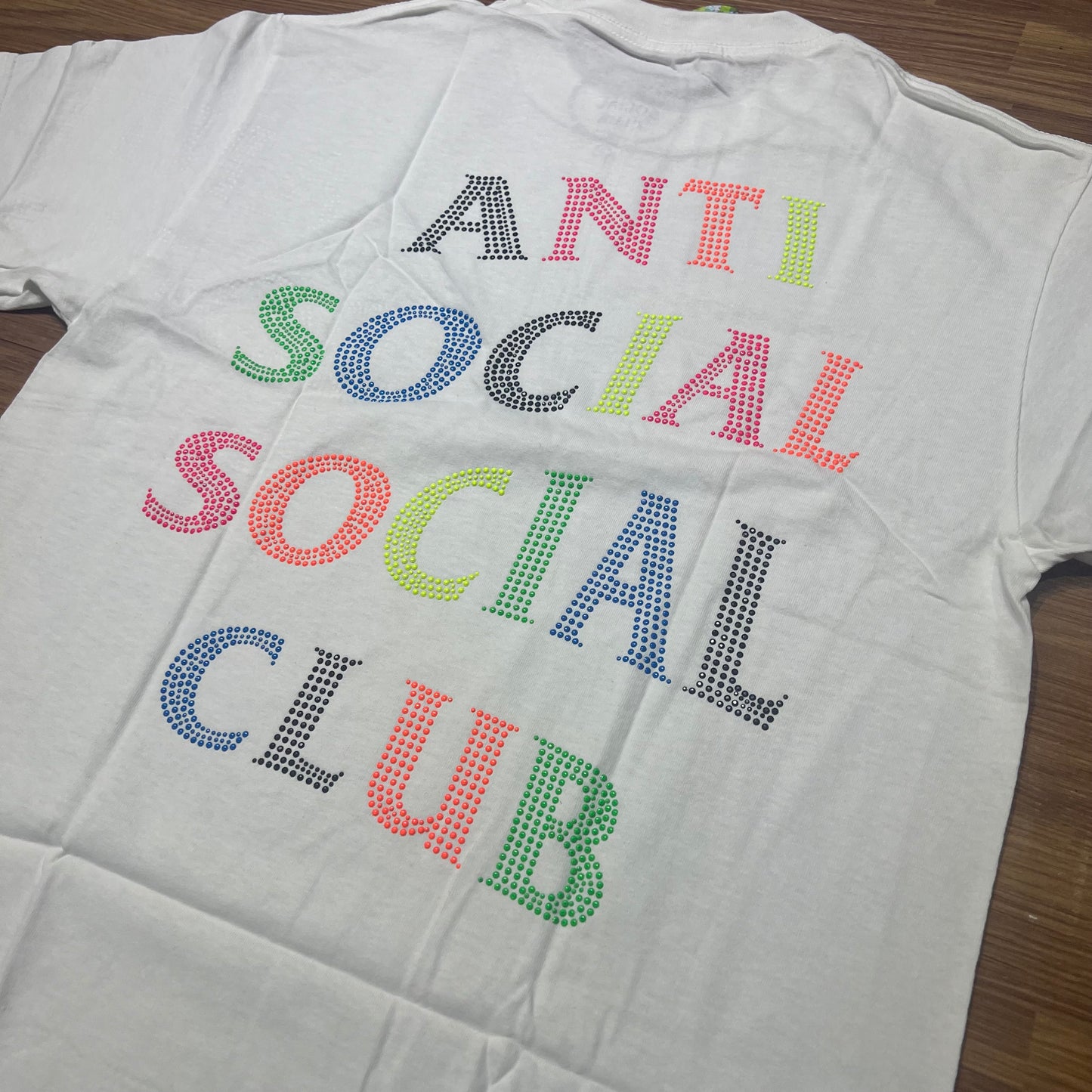 Anti Social Social Club ASSC Rhinestones Tee Black White 實拍