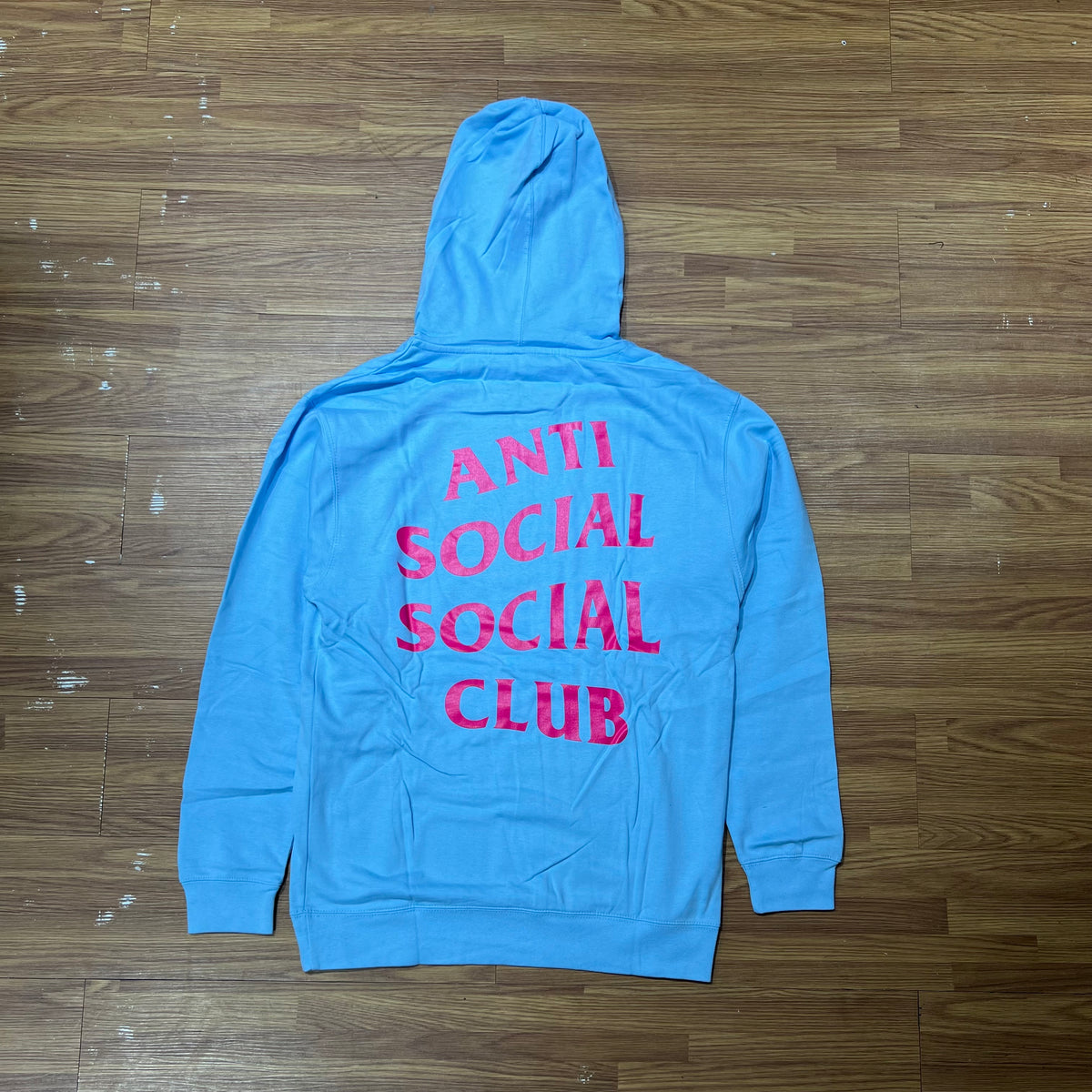 Anti Social Social Club ASSC Straight Pipe Hooded Sweatshirt Hoodie Blue 背面實拍