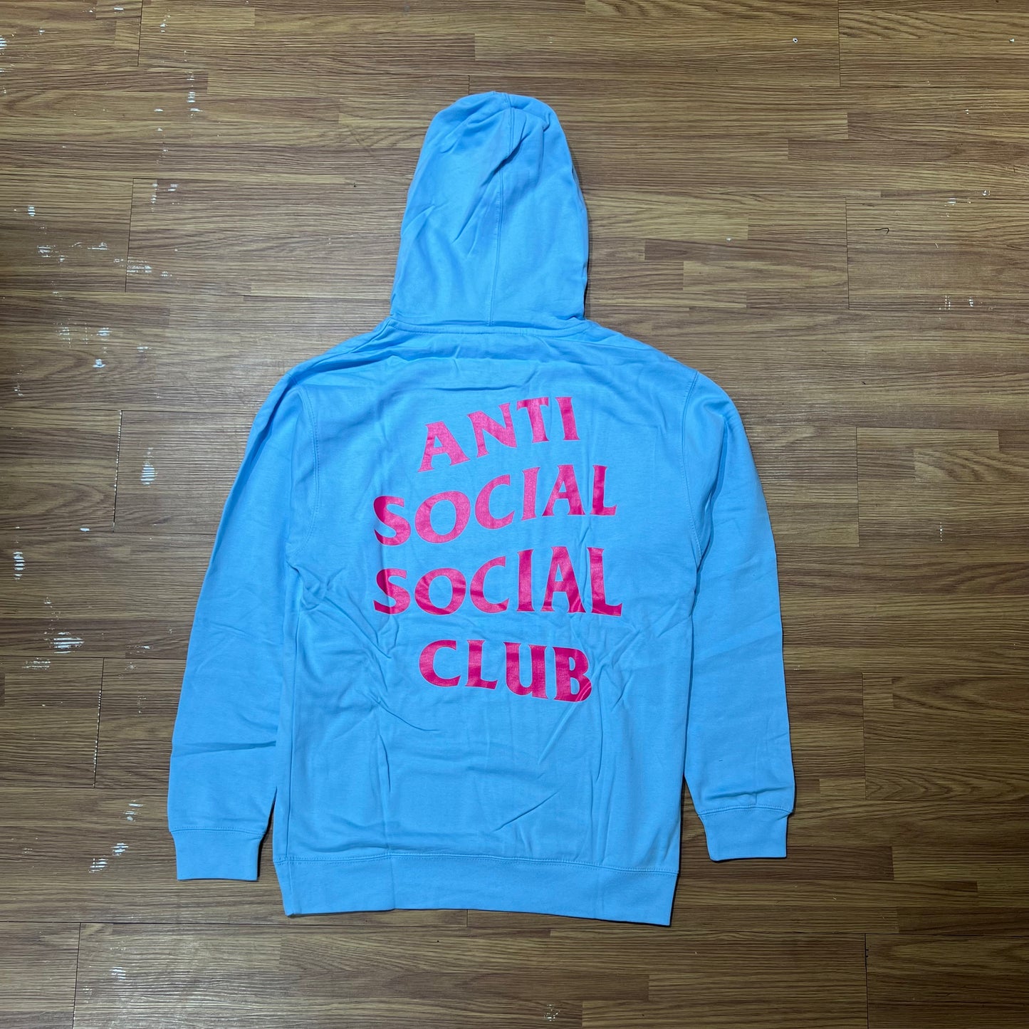 Anti Social Social Club ASSC Straight Pipe Hooded Sweatshirt Hoodie Blue 背面實拍