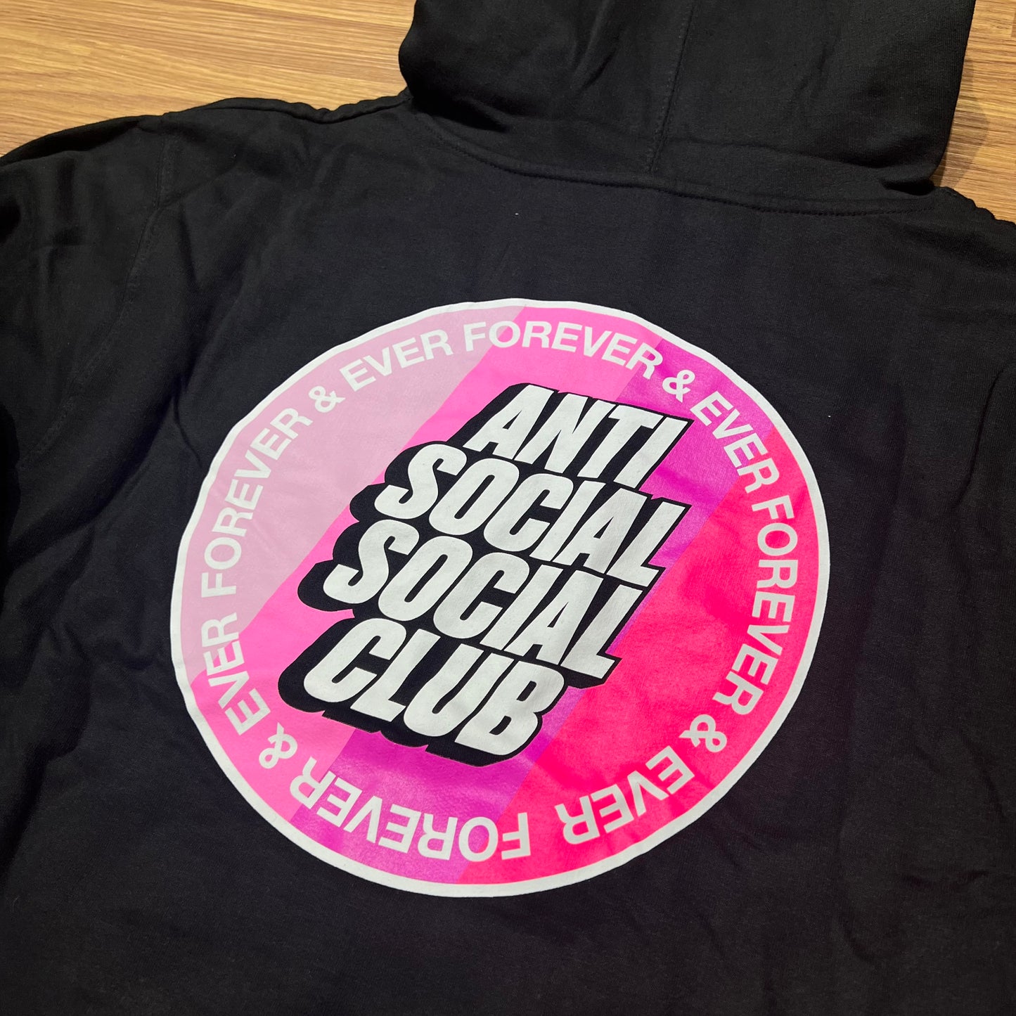 Anti Social Social Club ASSC Surfs Up Hooded Sweatshirt Hoodie 黑色背面logo細節實拍