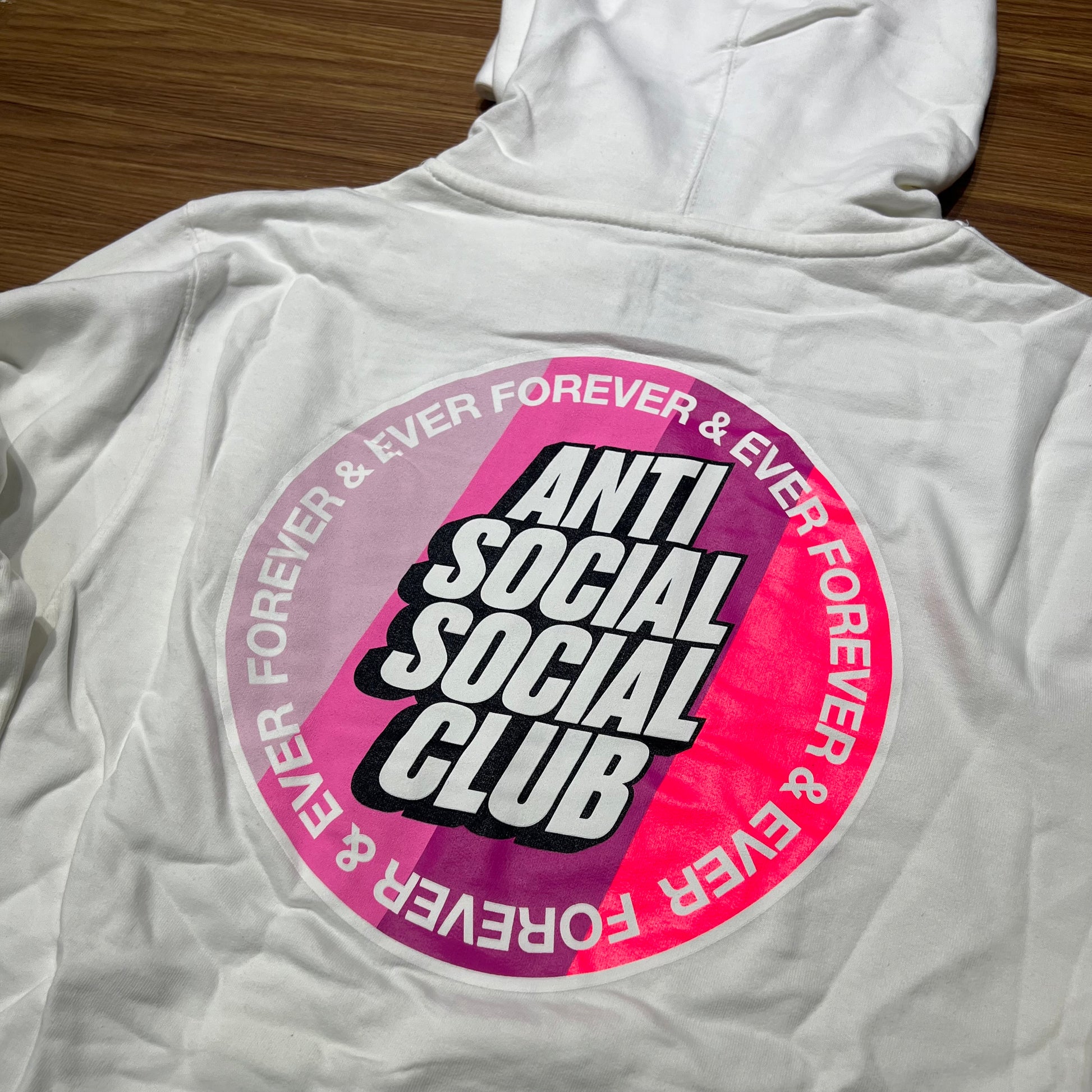 Anti Social Social Club ASSC Surfs Up Hooded Sweatshirt Hoodie White 背面logo細節