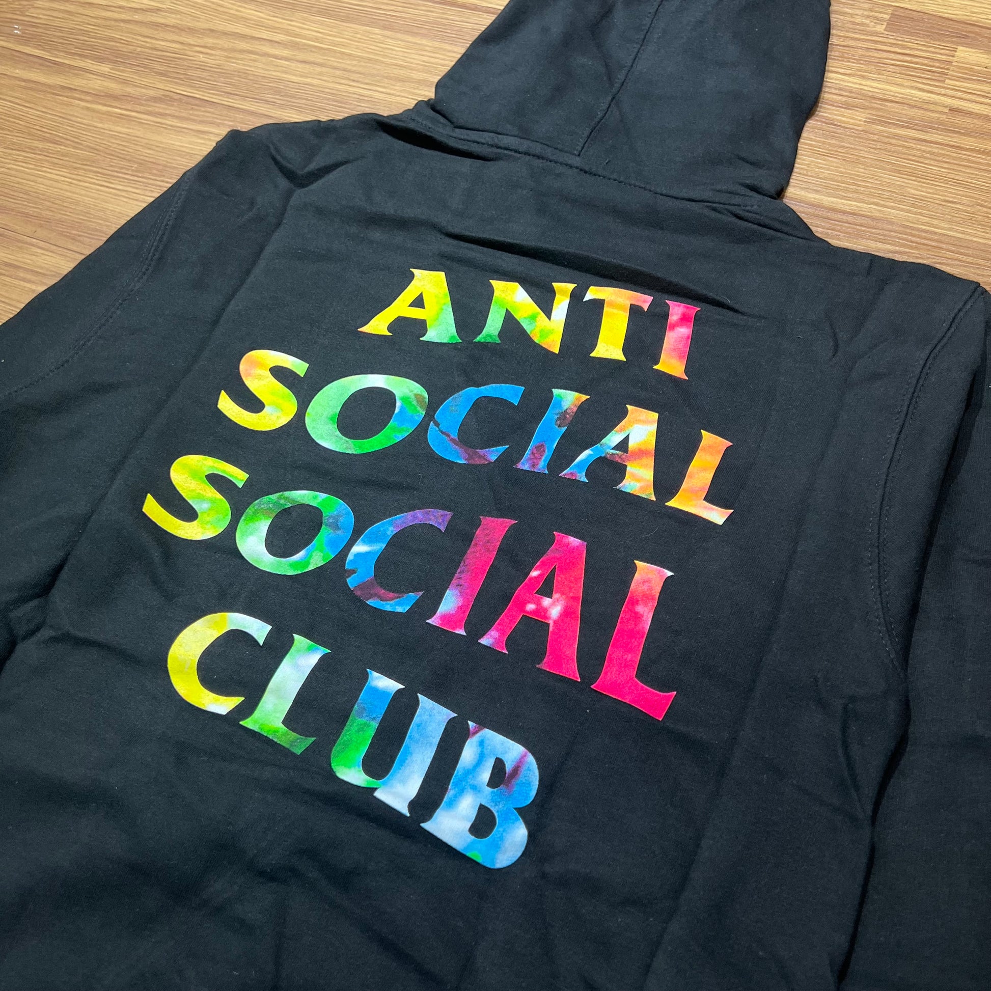 Anti Social Social Club ASSC Thai Dye Hooded Sweatshirt Hoodie Black 背面logo細節實拍