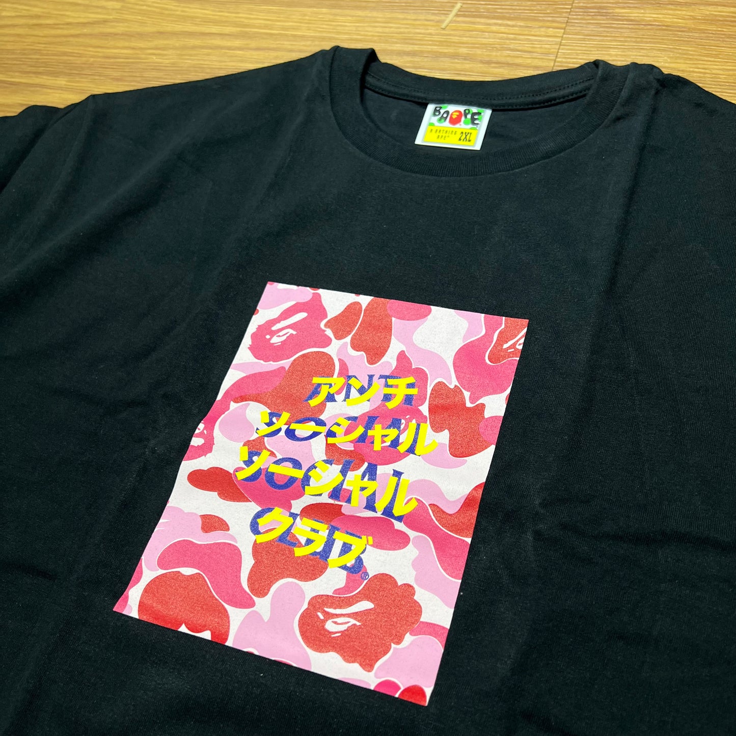 Anti Social Social Club ASSC x Bape Camo Box Tee Black/Pink Box 1G23110936