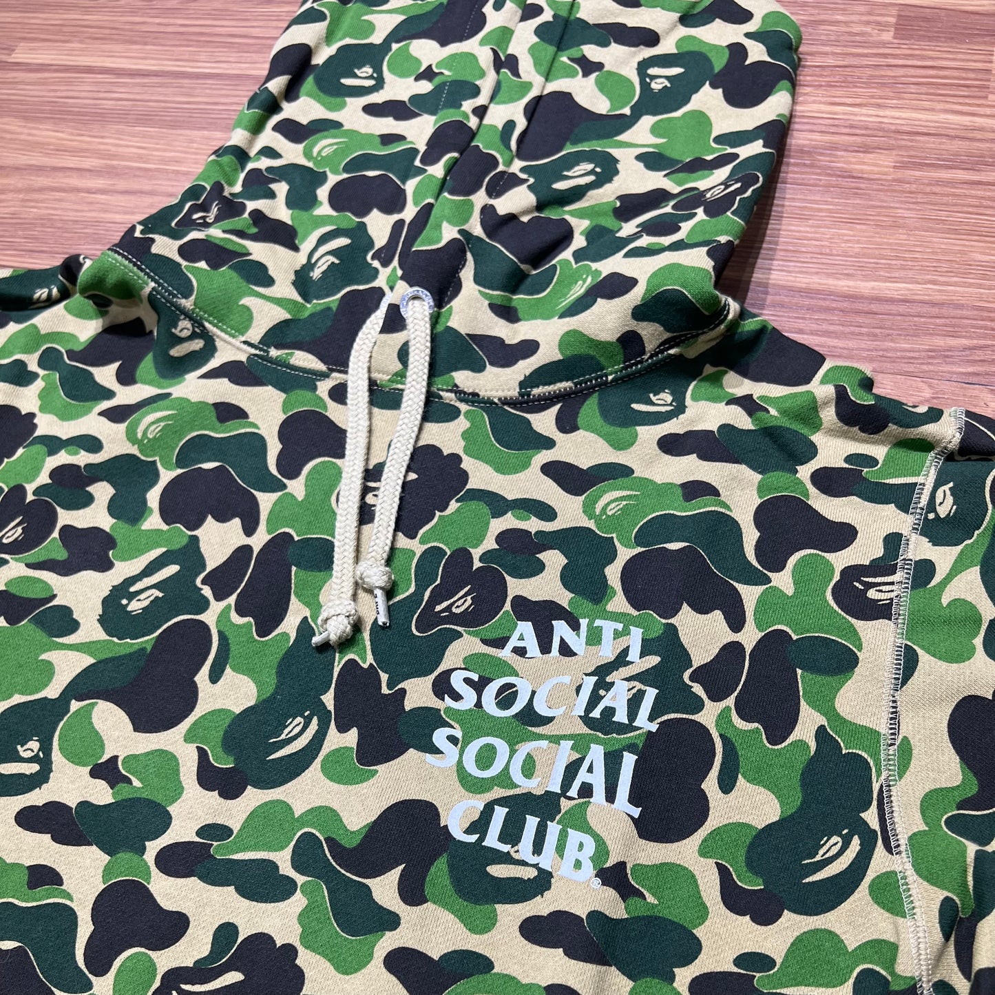 Anti Social Social Club ASSC x Bape Full Camo Hoodie Green 1G23114913