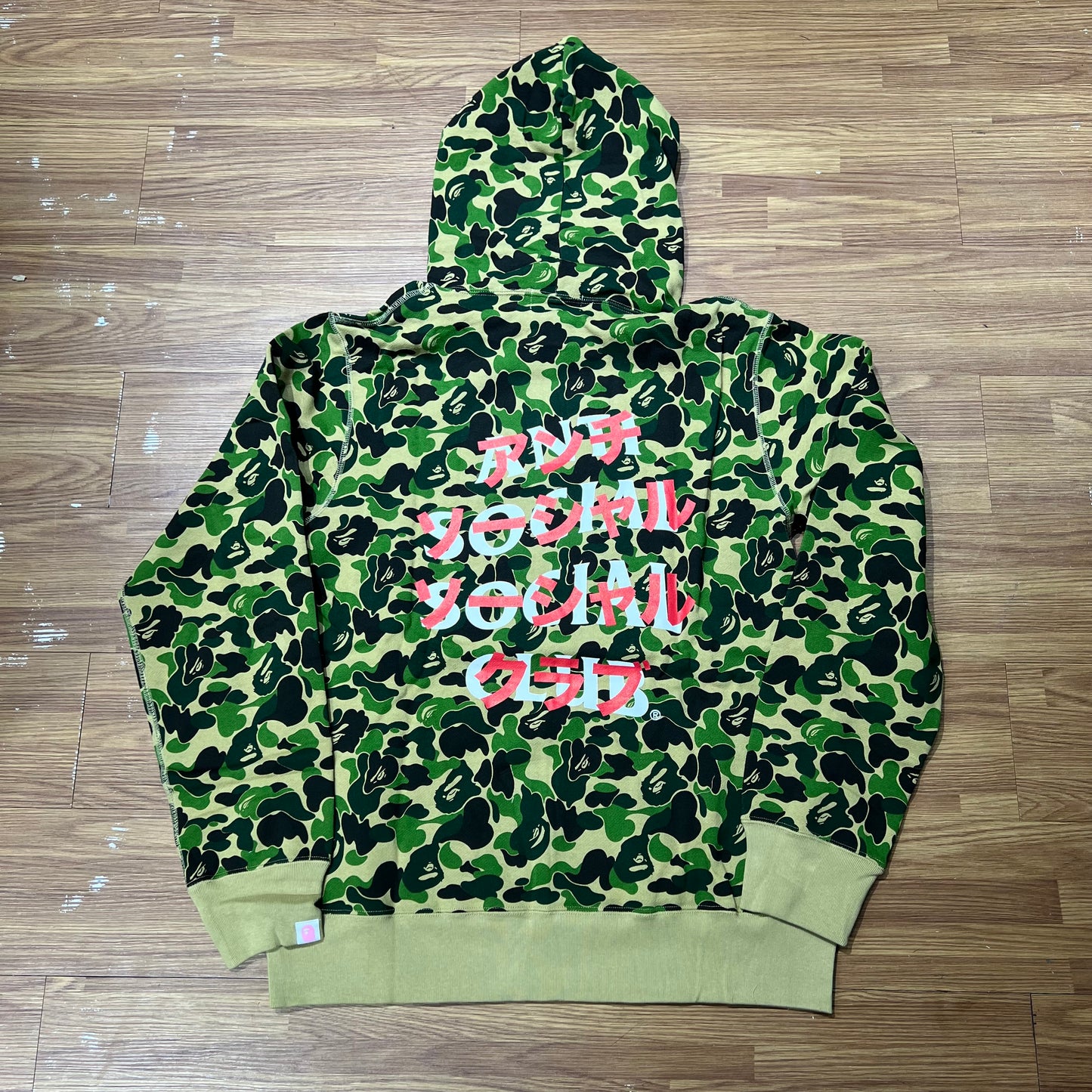 Anti Social Social Club ASSC x Bape Full Camo Hoodie Green 1G23114913
