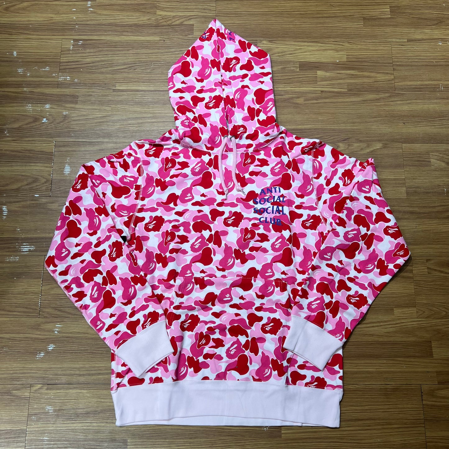 Anti Social Social Club ASSC x Bape Full Camo Hoodie Pink 1G23114913