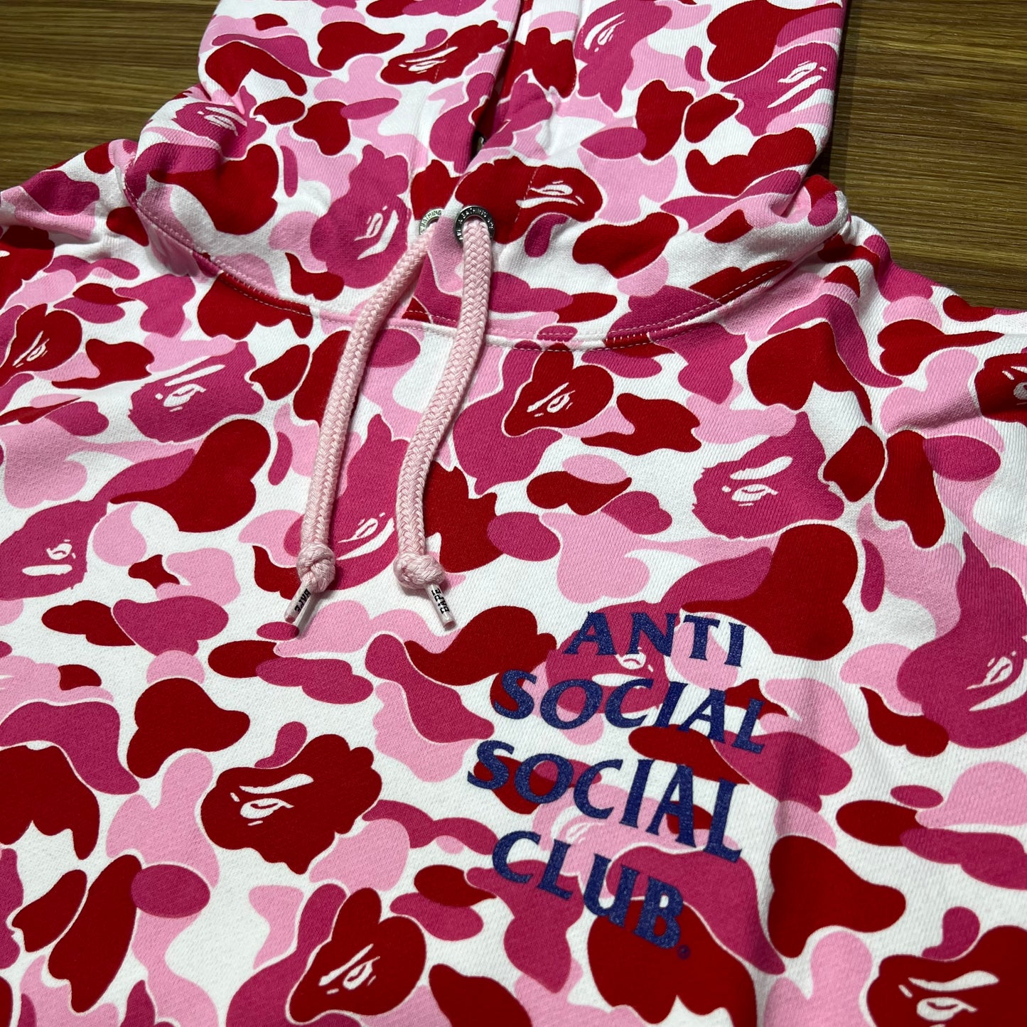 Anti Social Social Club ASSC x Bape Full Camo Hoodie Pink 1G23114913