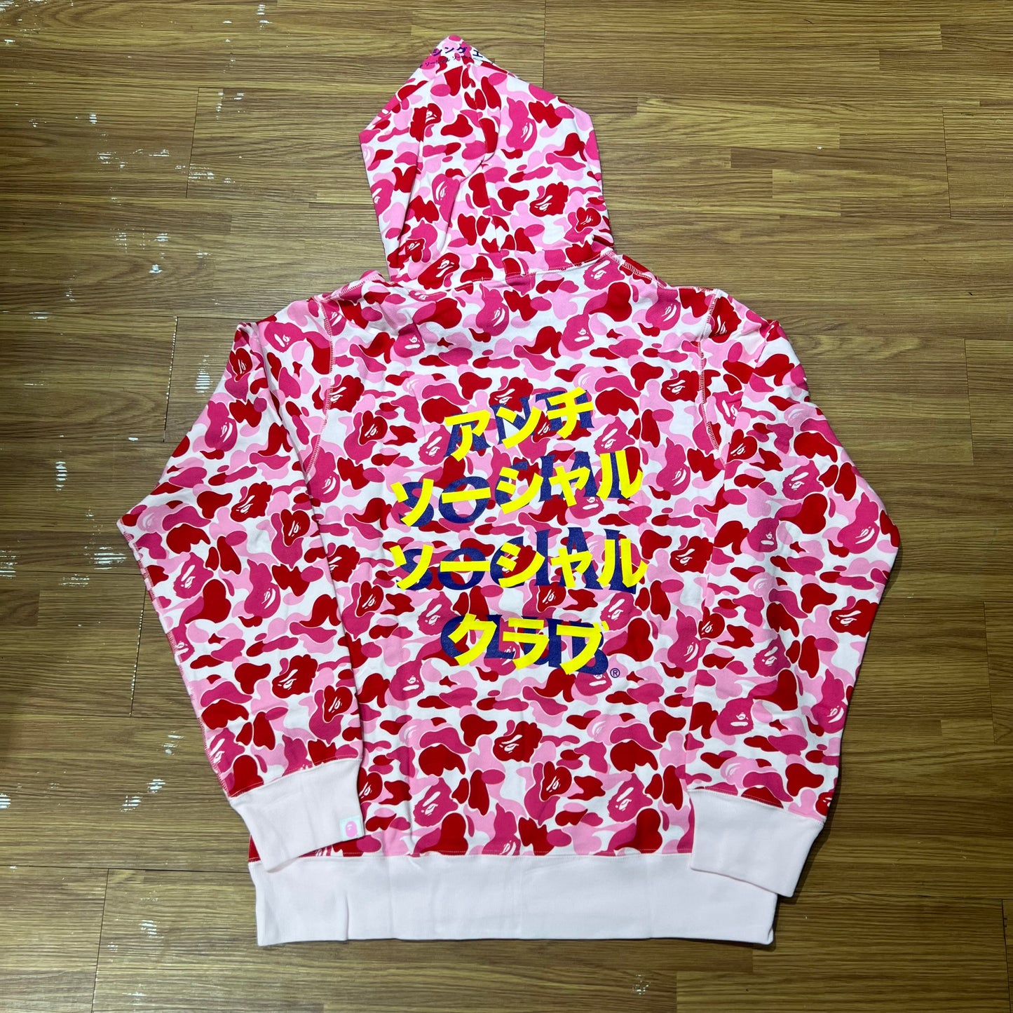 Anti Social Social Club ASSC x Bape Full Camo Hoodie Pink 1G23114913